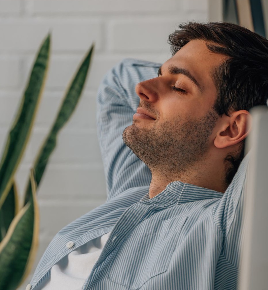 Relaxing in a serviced HVAC home.